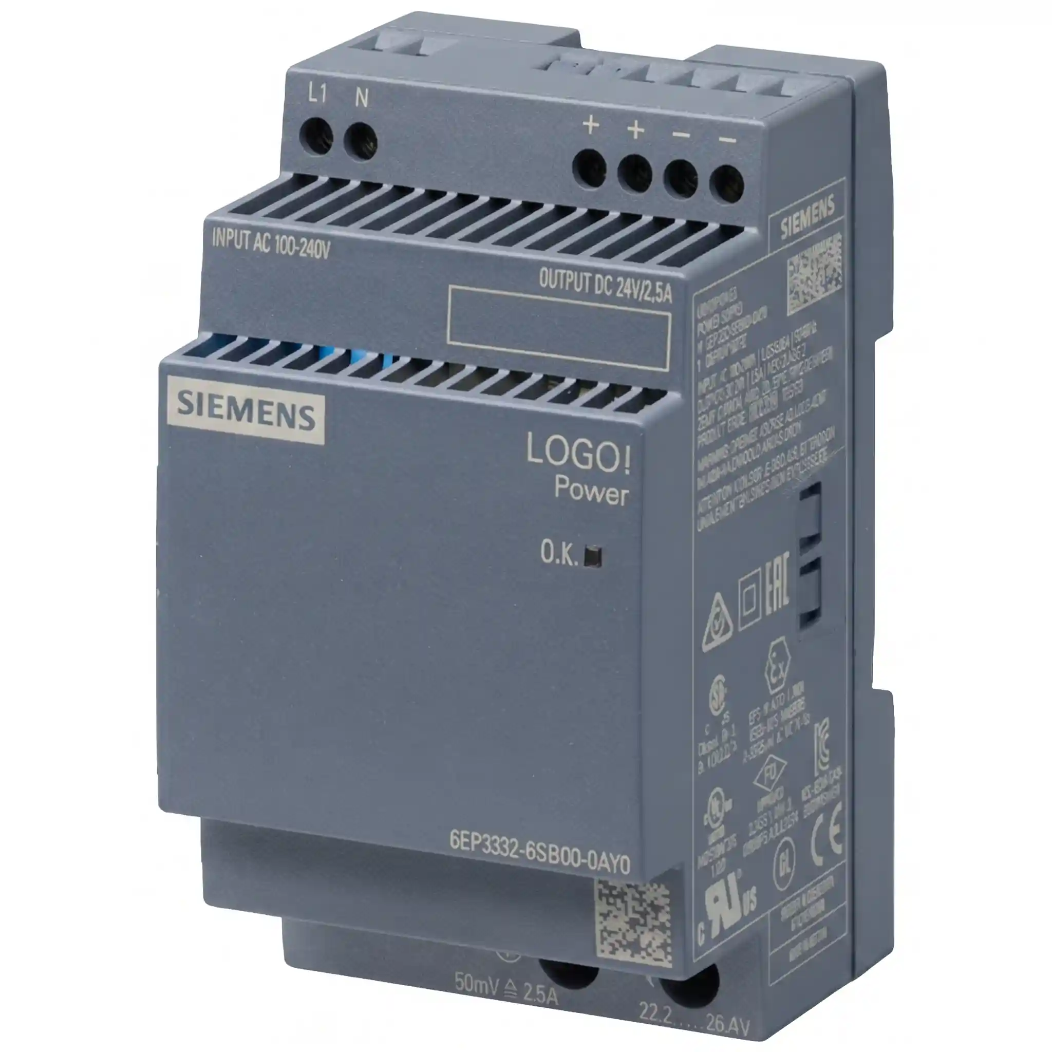Siemens LOGO! LOGO!Power 24V 2.5A - 6EP3332-6SB00-0AY0