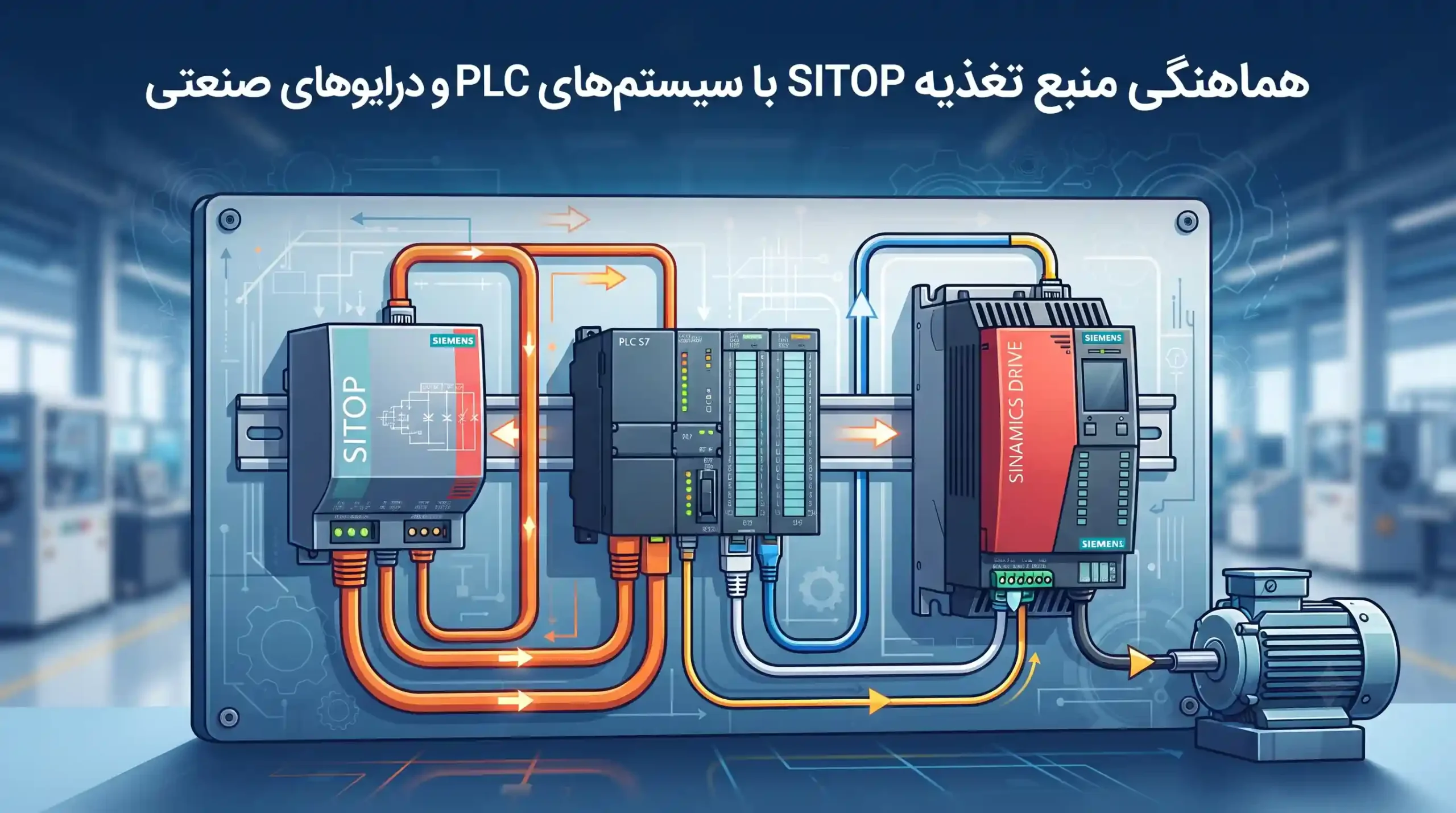 🔗 هماهنگی منبع تغذیه SITOP با سیستمهای PLC و درایوهای صنعتی
