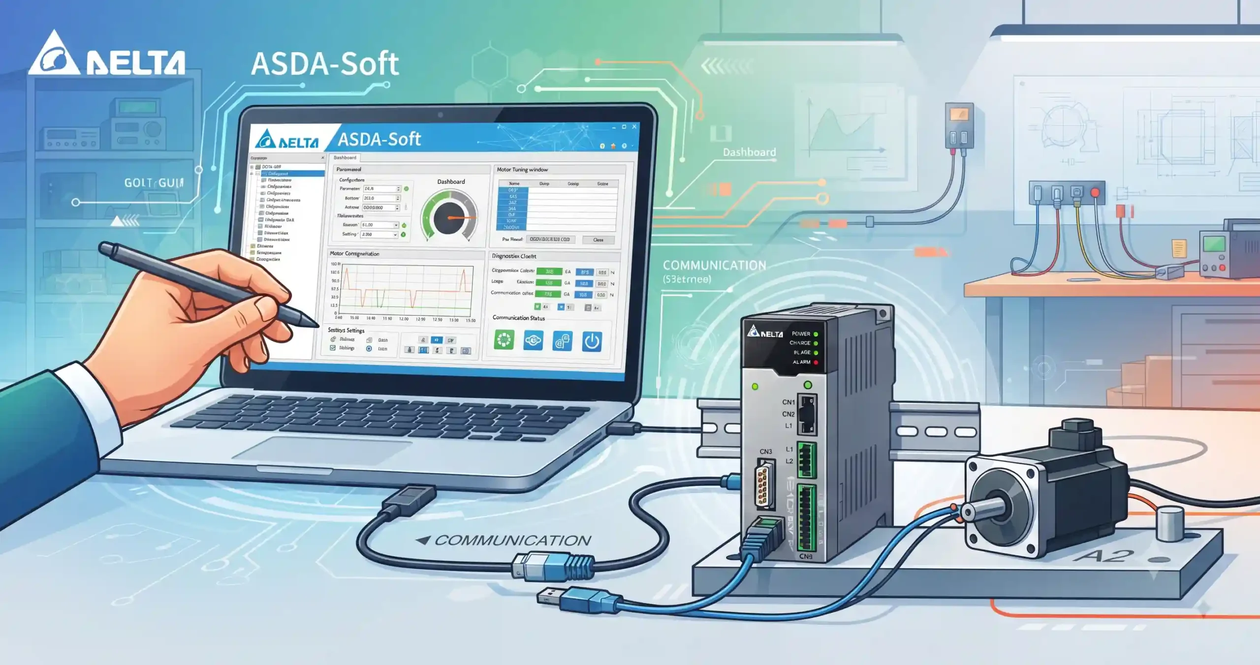 💻 نرم افزار ASDA-Soft و روش های پیکربندی اولیه