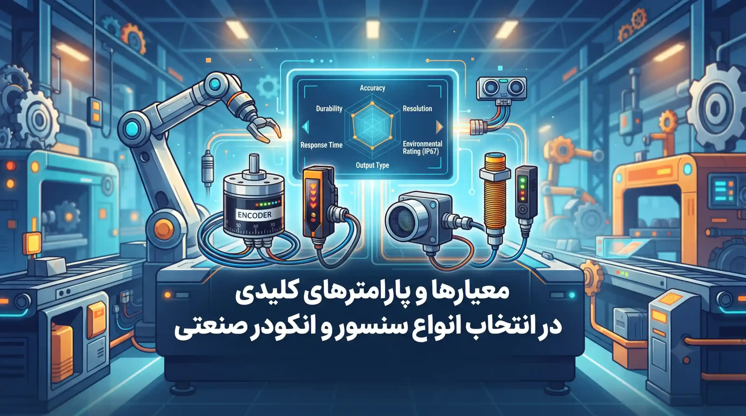 🛠 معیارها و پارامترهای کلیدی در انتخاب انواع سنسور و انکودر صنعتی