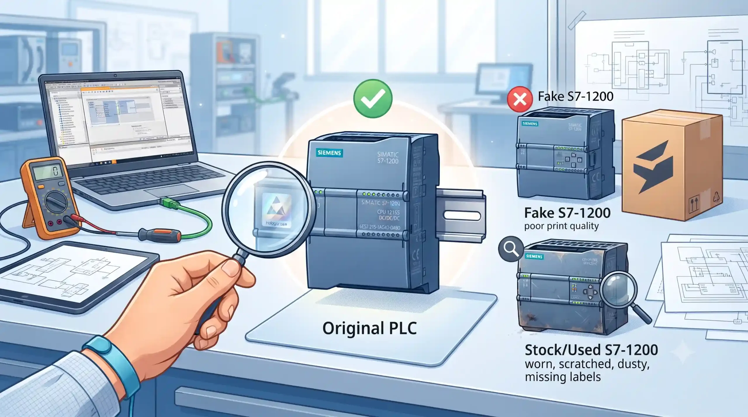 🛡️ روش‌های تشخیص PLC S7-1200 اورجینال از نسخه‌های تقلبی و استوک