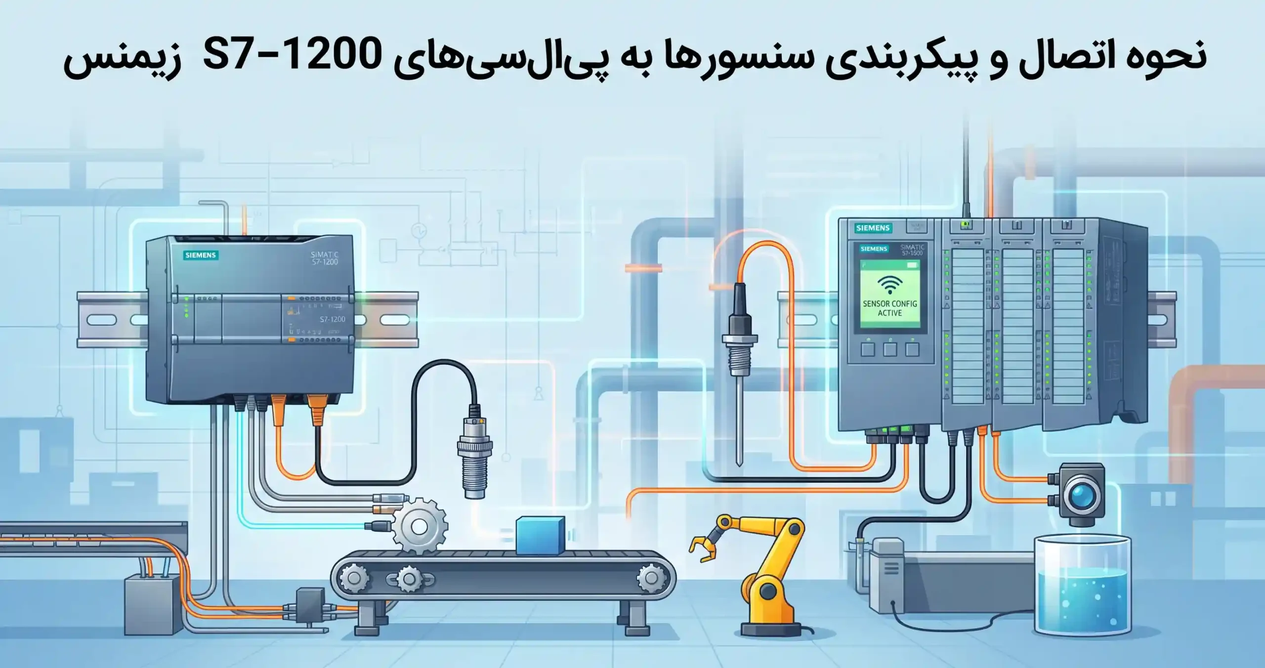 🔌 نحوه اتصال و پیکربندی سنسورها به پیالسیهای S7-1200 و S7-1500 زیمنس