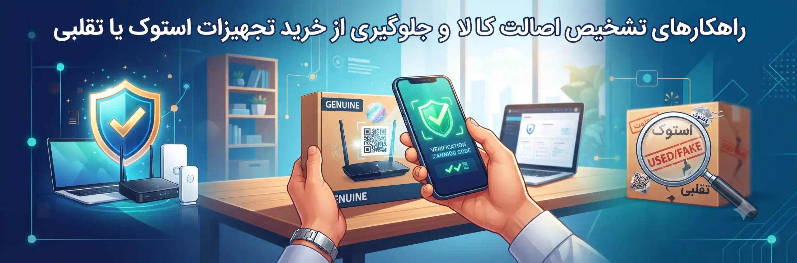 🛒 راهکارهای تشخیص اصالت کالا و جلوگیری از خرید تجهیزات استوک یا تقلبی