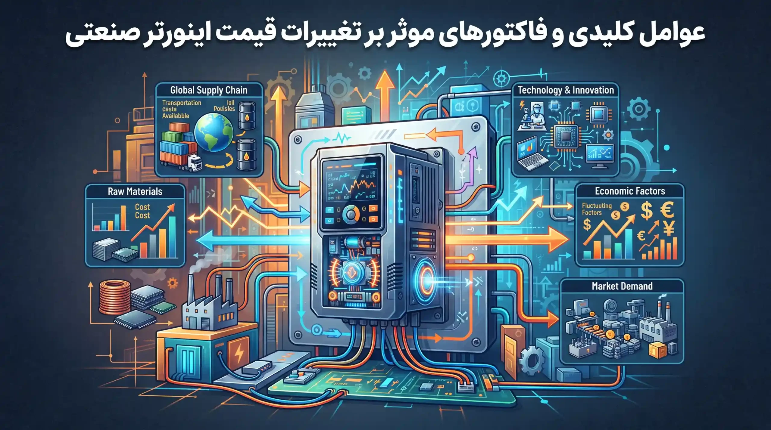 🏗️ عوامل کلیدی و فاکتورهای موثر بر تغییرات قیمت اینورتر صنعتی