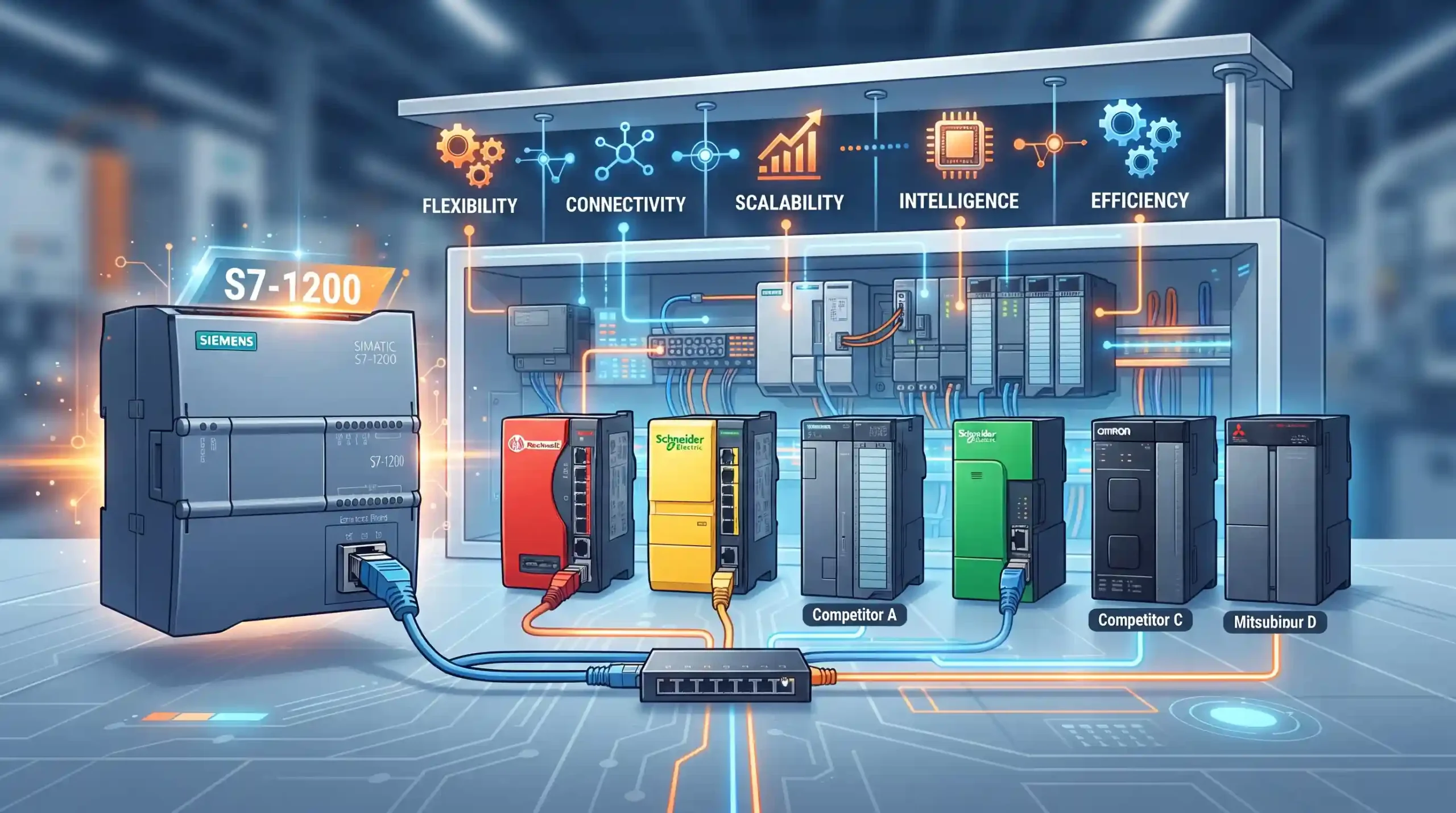 📊 مقایسه S7-1200 با سایر رقبای بازار اتوماسیون