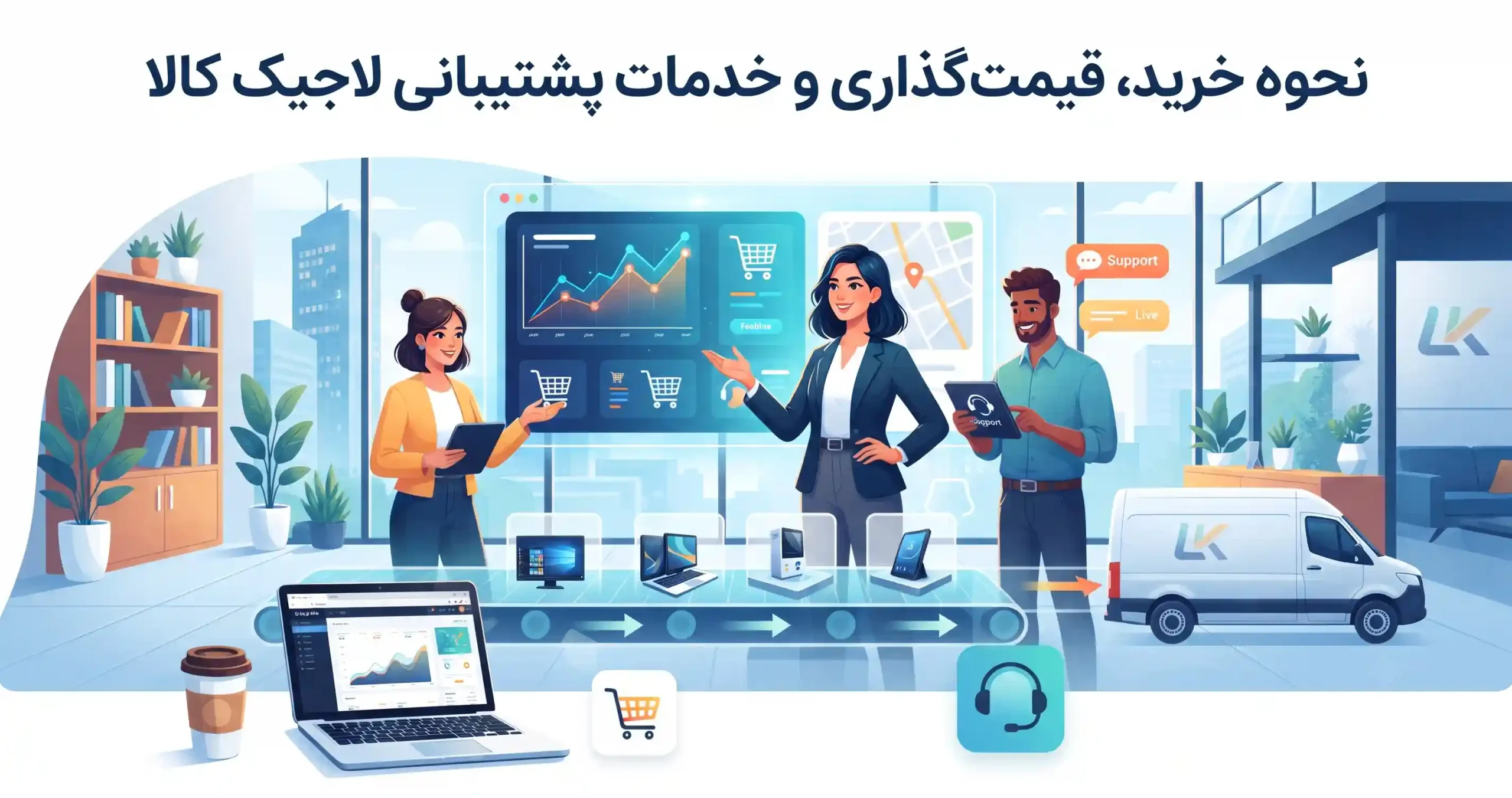 🛍️ نحوه خرید، قیمتگذاری و خدمات پشتیبانی لاجیک کالا