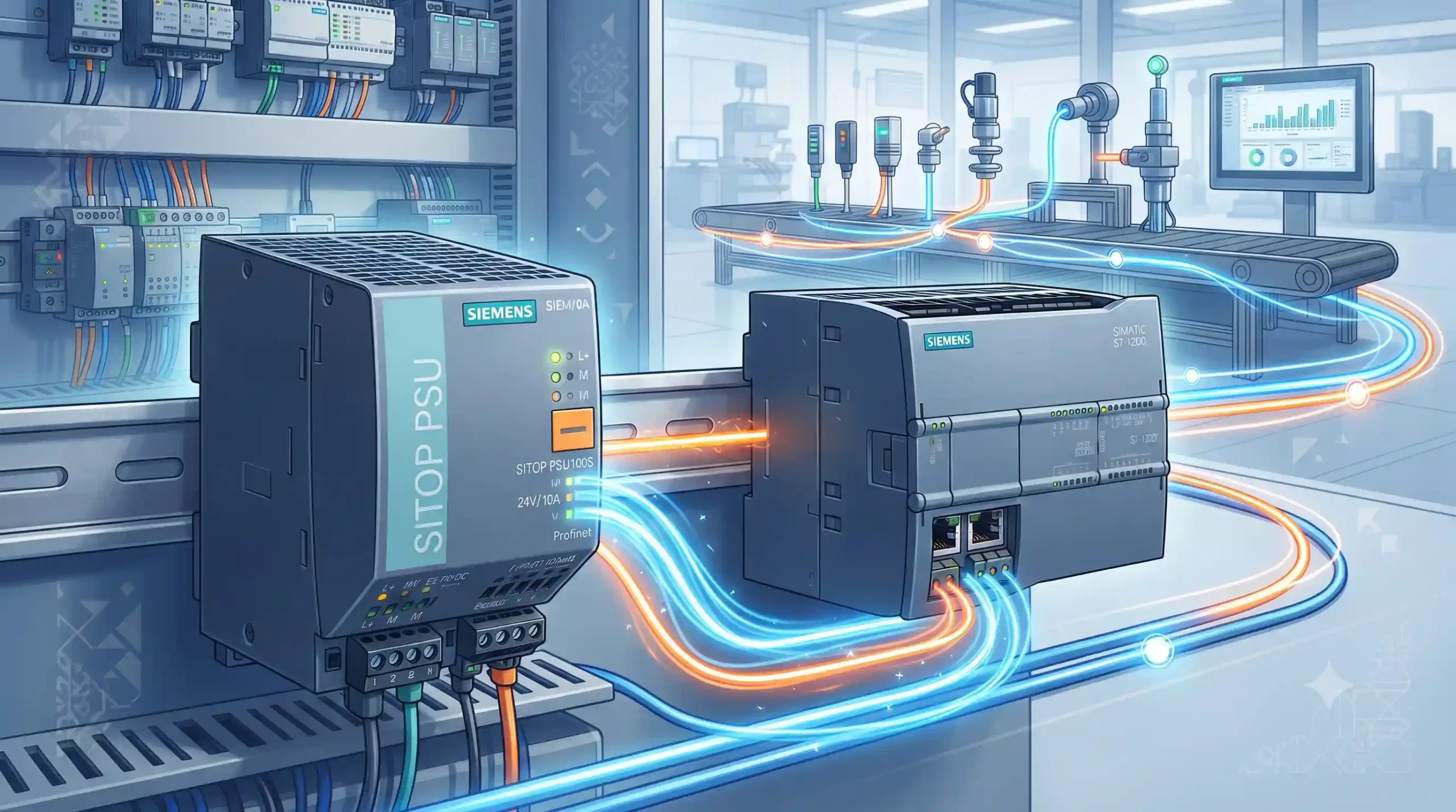 🛠️ نقش منبع تغذیه SITOP در عملکرد بهینه PLC S7-1200 و سیستم‌های کنترلی