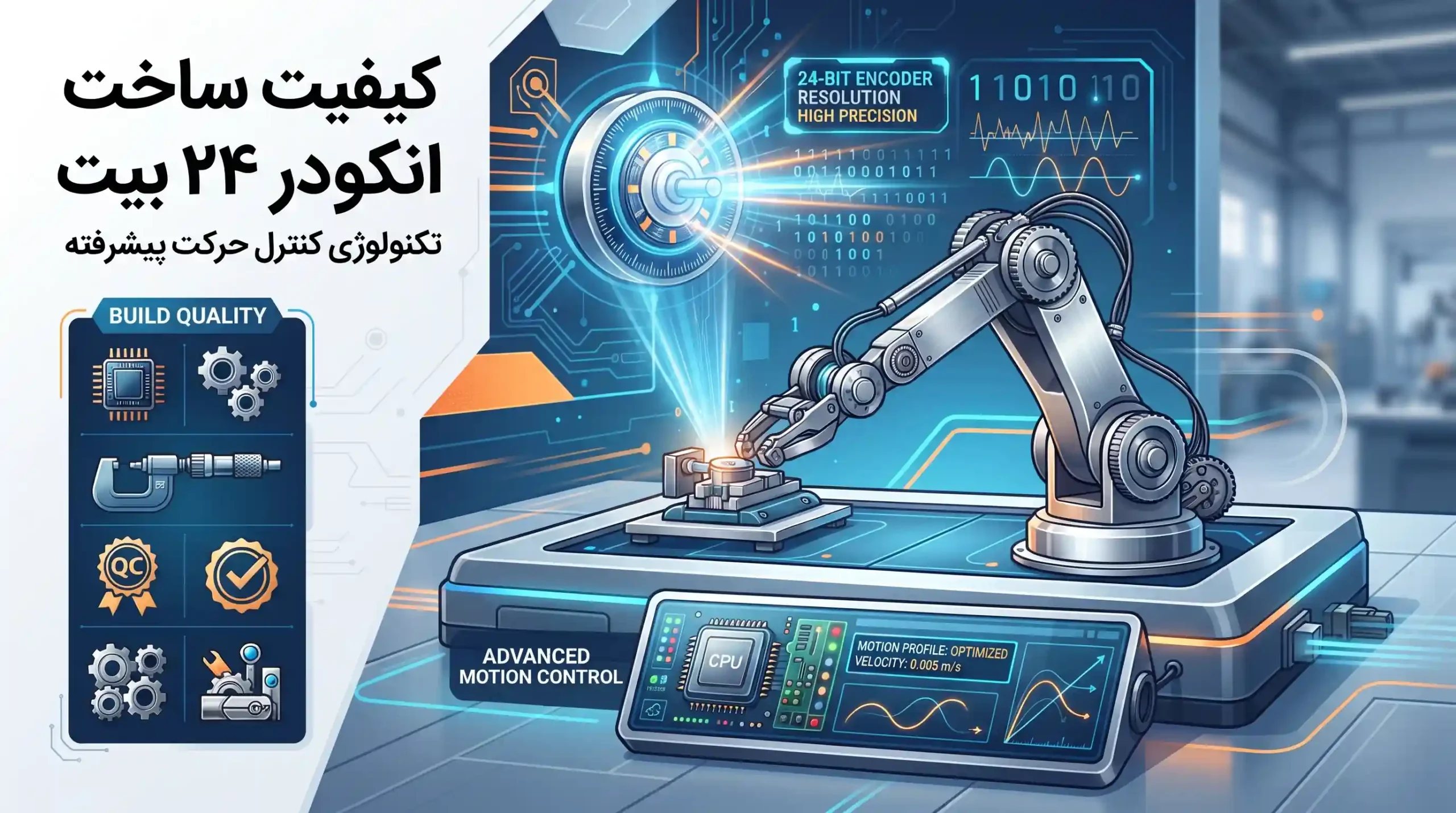 🛠 کیفیت ساخت، انکودر ۲۴ بیت و تکنولوژی کنترل حرکت پیشرفته