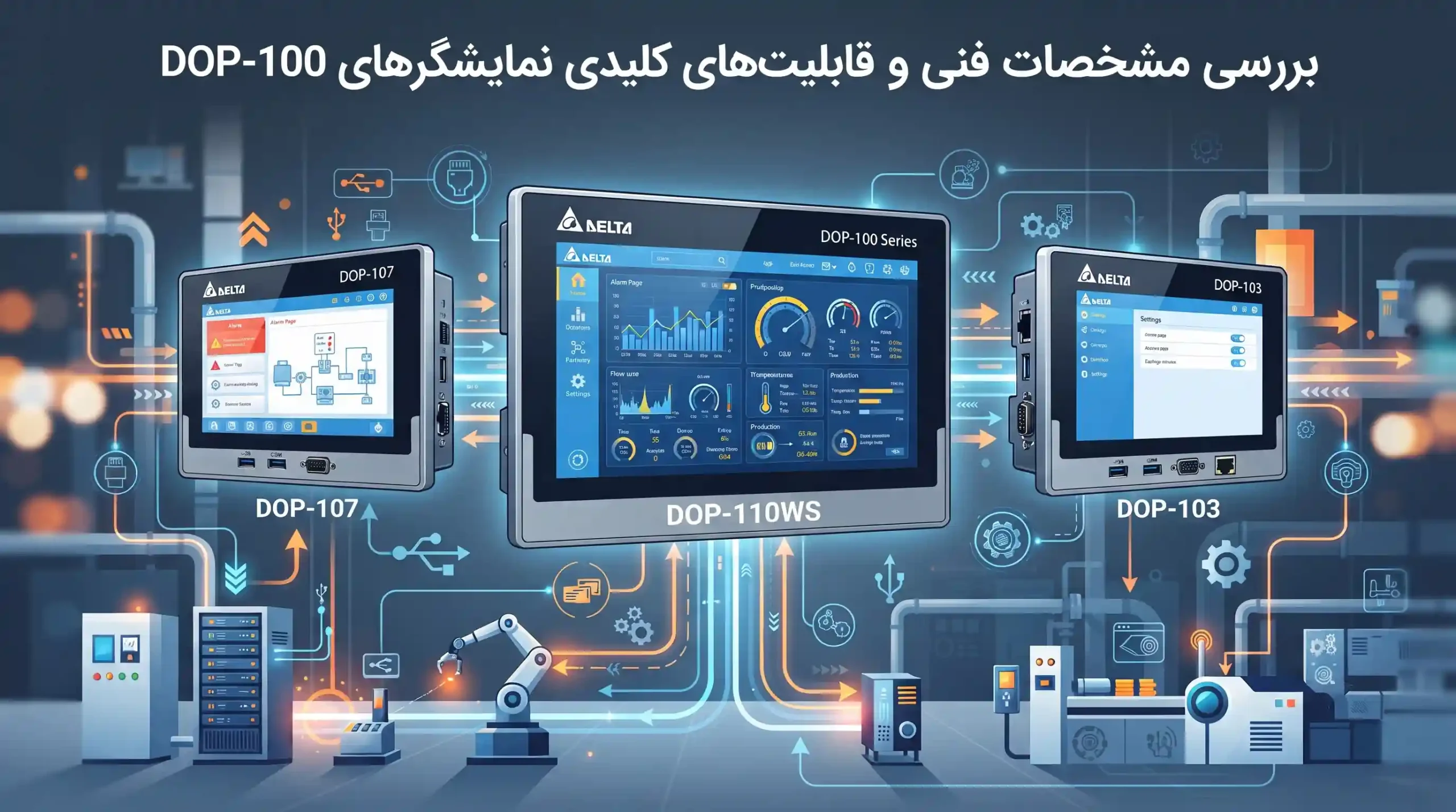 ⚙️ بررسی مشخصات فنی و قابلیت‌های کلیدی نمایشگرهای DOP-100