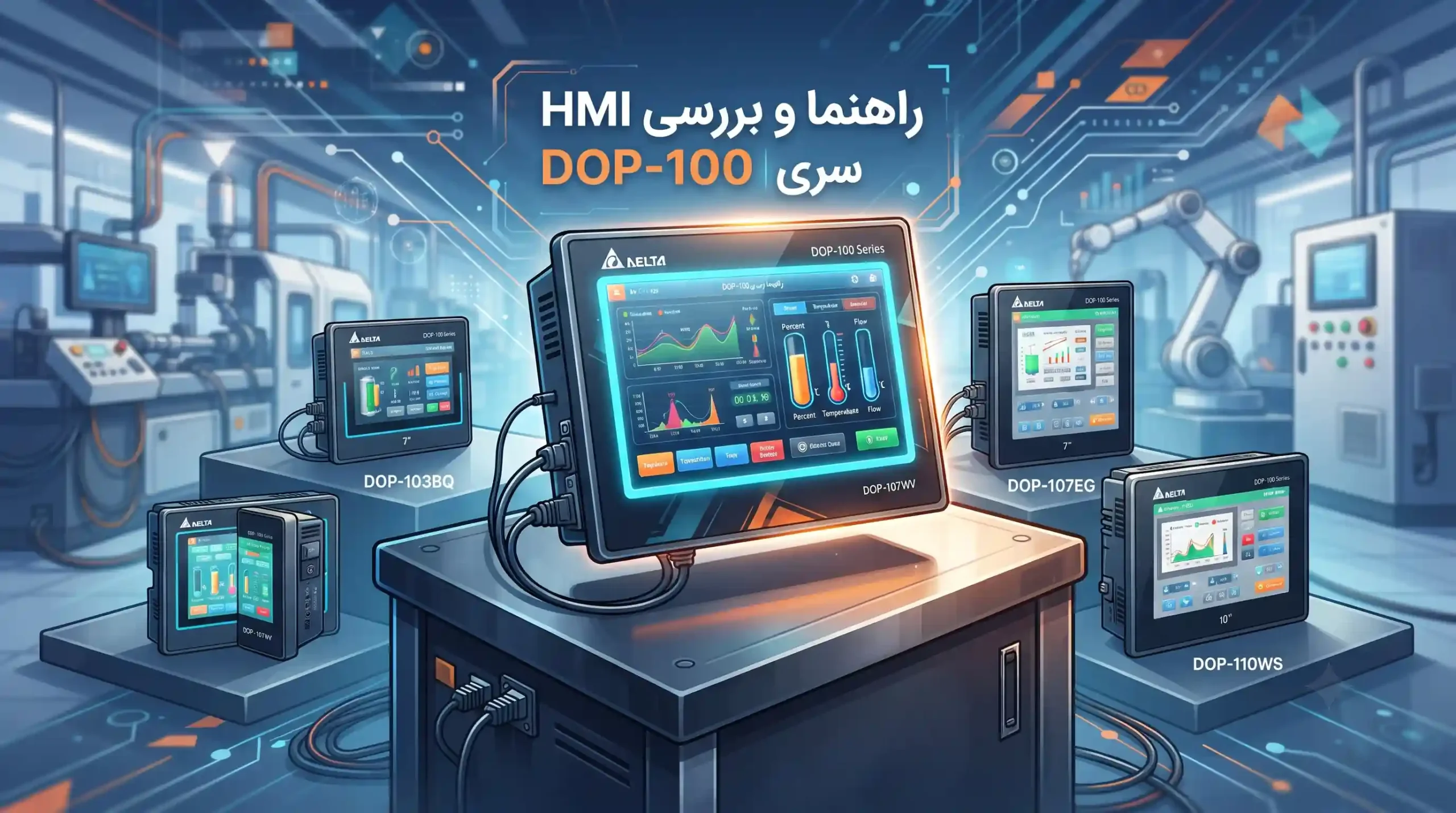 🛒 راهنمای جامع انتخاب و بررسی مدل‌های مختلف HMI سری DOP-100