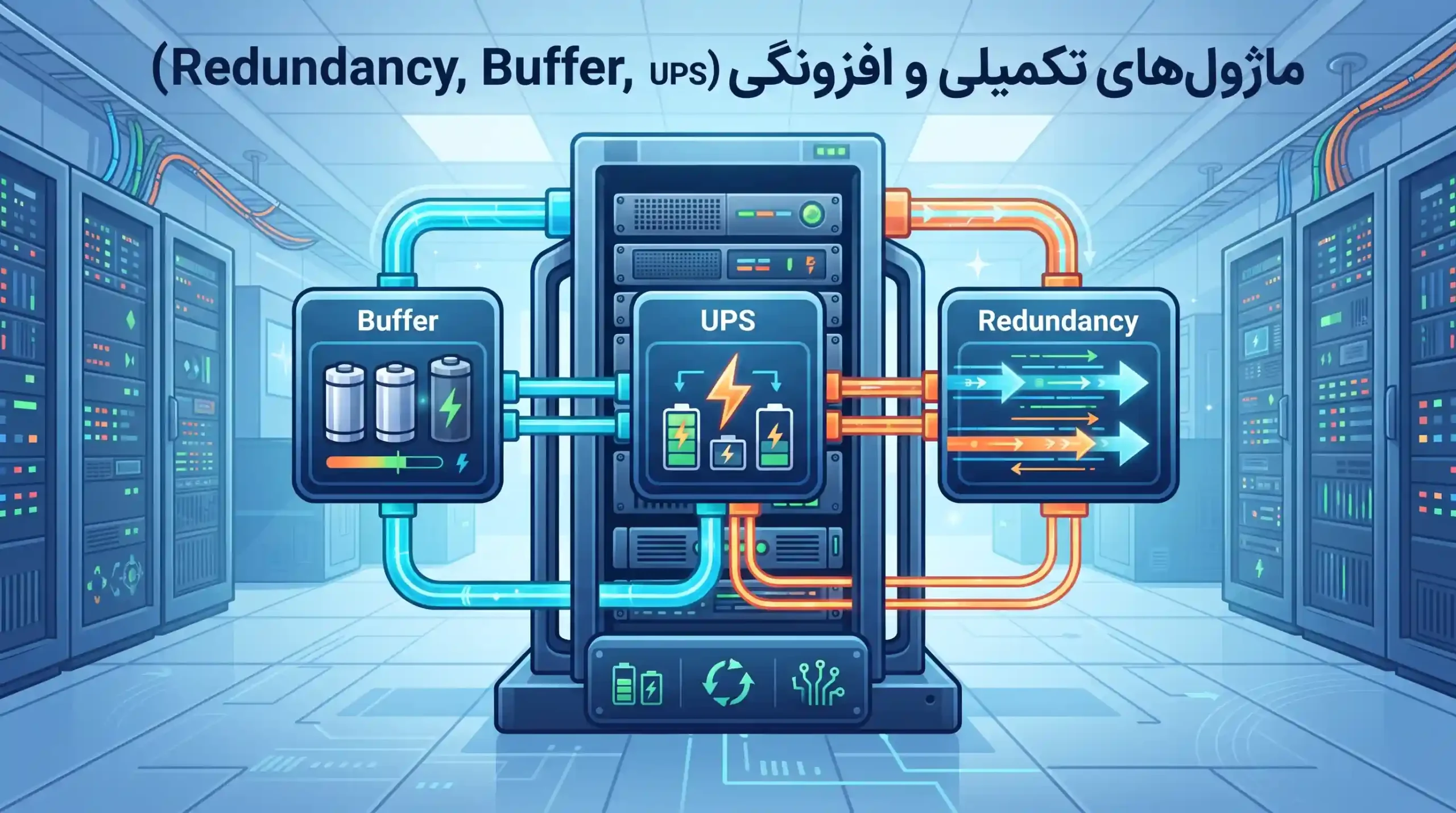 🛡️ ماژولهای تکمیلی و افزونگی (Redundancy, Buffer, UPS)
