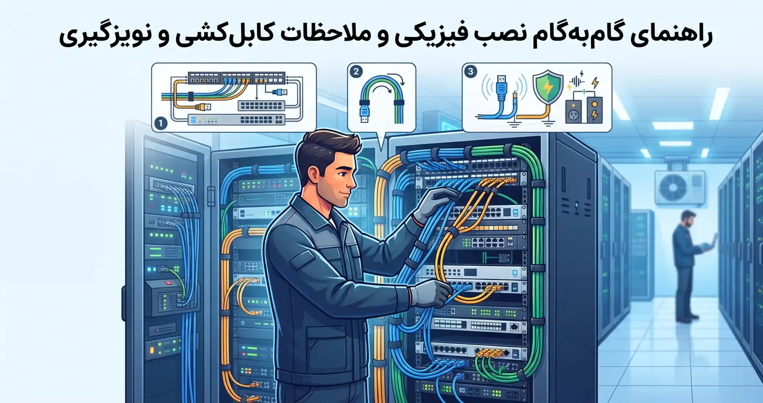 🛠️ راهنمای گامبهگام نصب فیزیکی و ملاحظات کابلکشی و نویزگیری