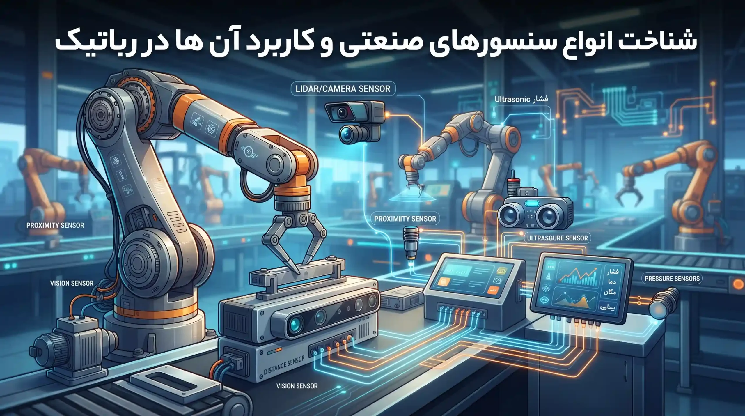 👁️ شناخت انواع سنسورهای صنعتی و کاربرد آن‌ها در رباتیک