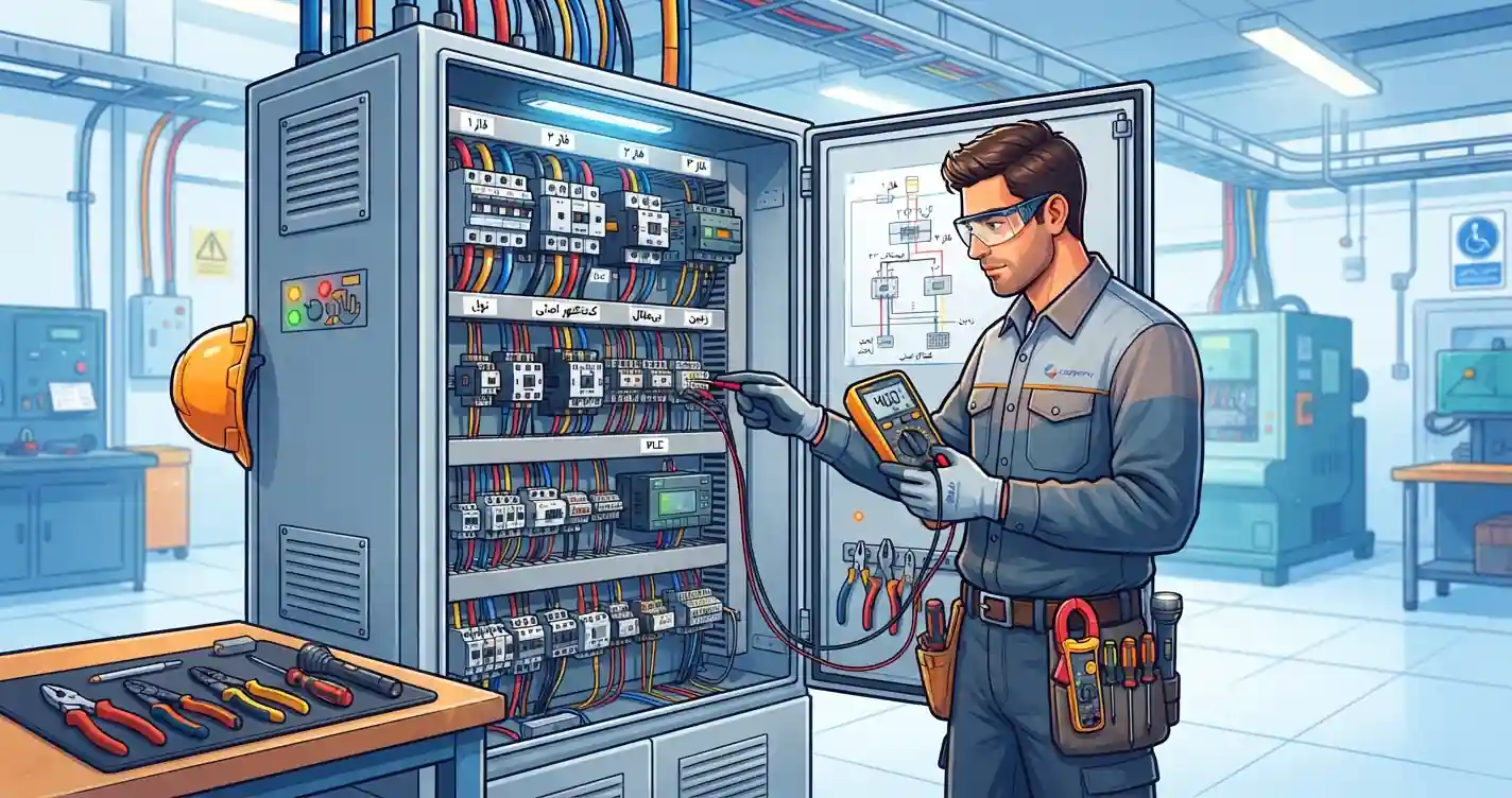 ⚙️ ابزارها و تجهیزات لازم برای عیبیابی تابلو برق صنعتی