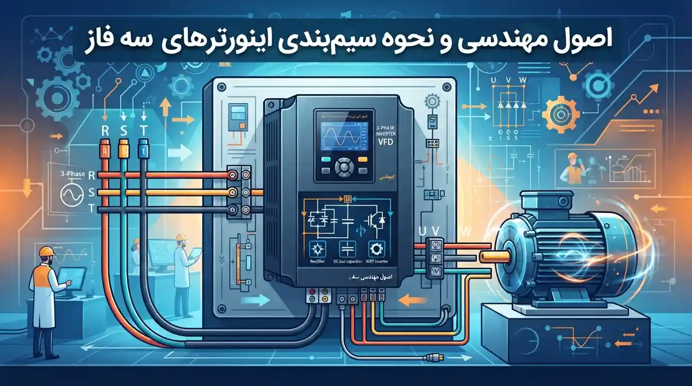 ⚙️ اصول مهندسی و نحوه سیم‌بندی اینورترهای سه فاز