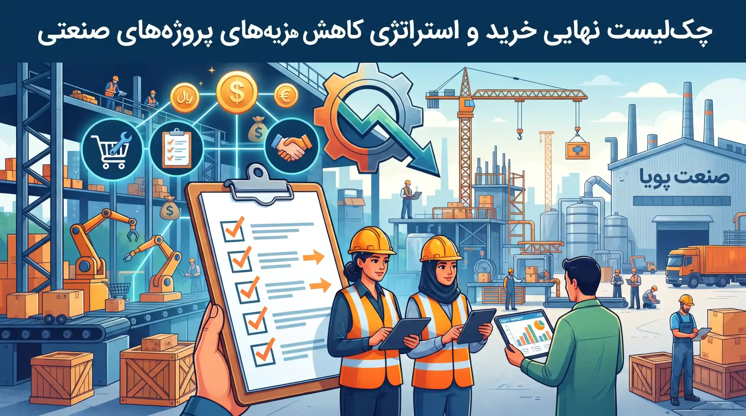 🏗️ چک‌لیست نهایی خرید و استراتژی کاهش هزینه‌های پروژه‌های صنعتی
