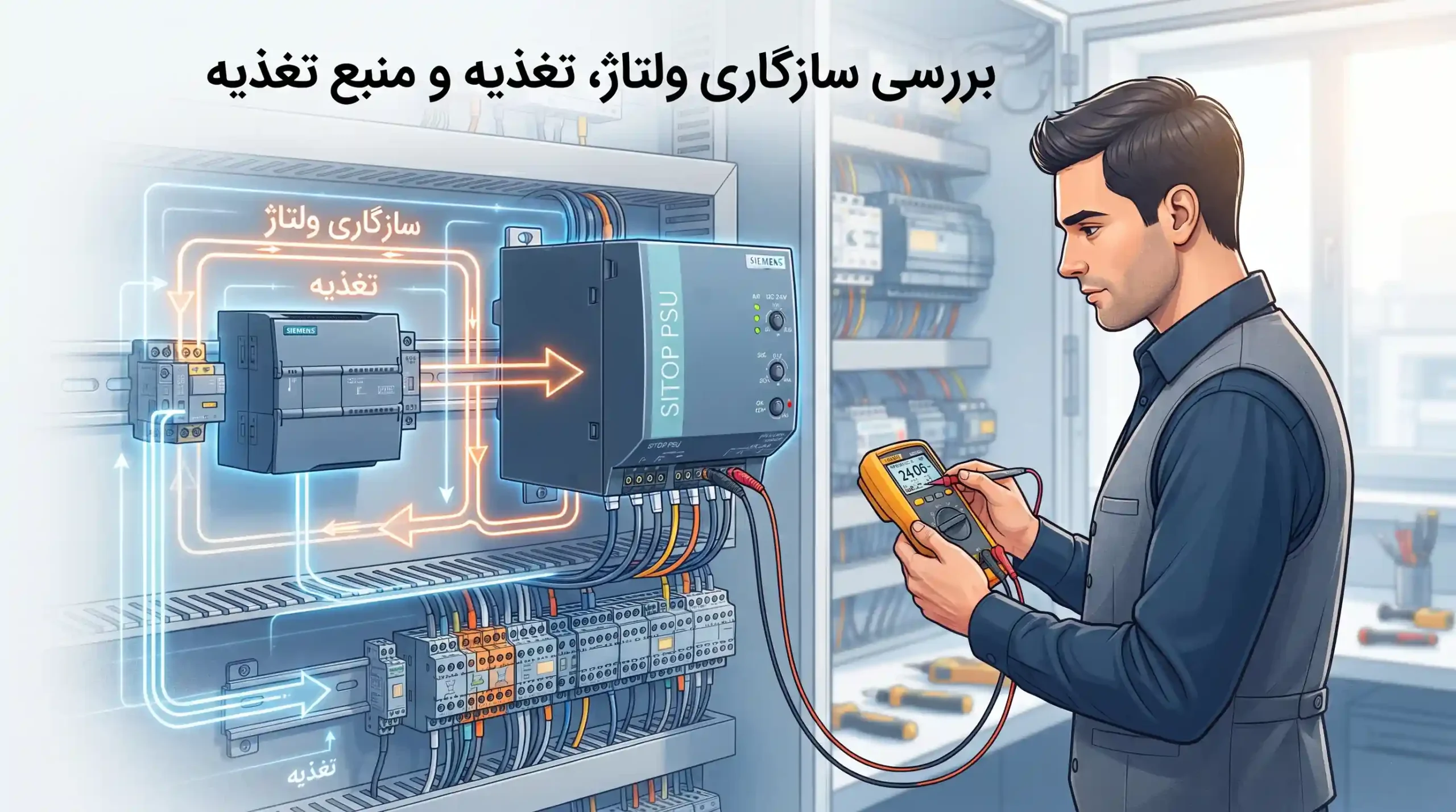 ⚡ بررسی سازگاری ولتاژ، تغذیه و منبع تغذیه SITOP