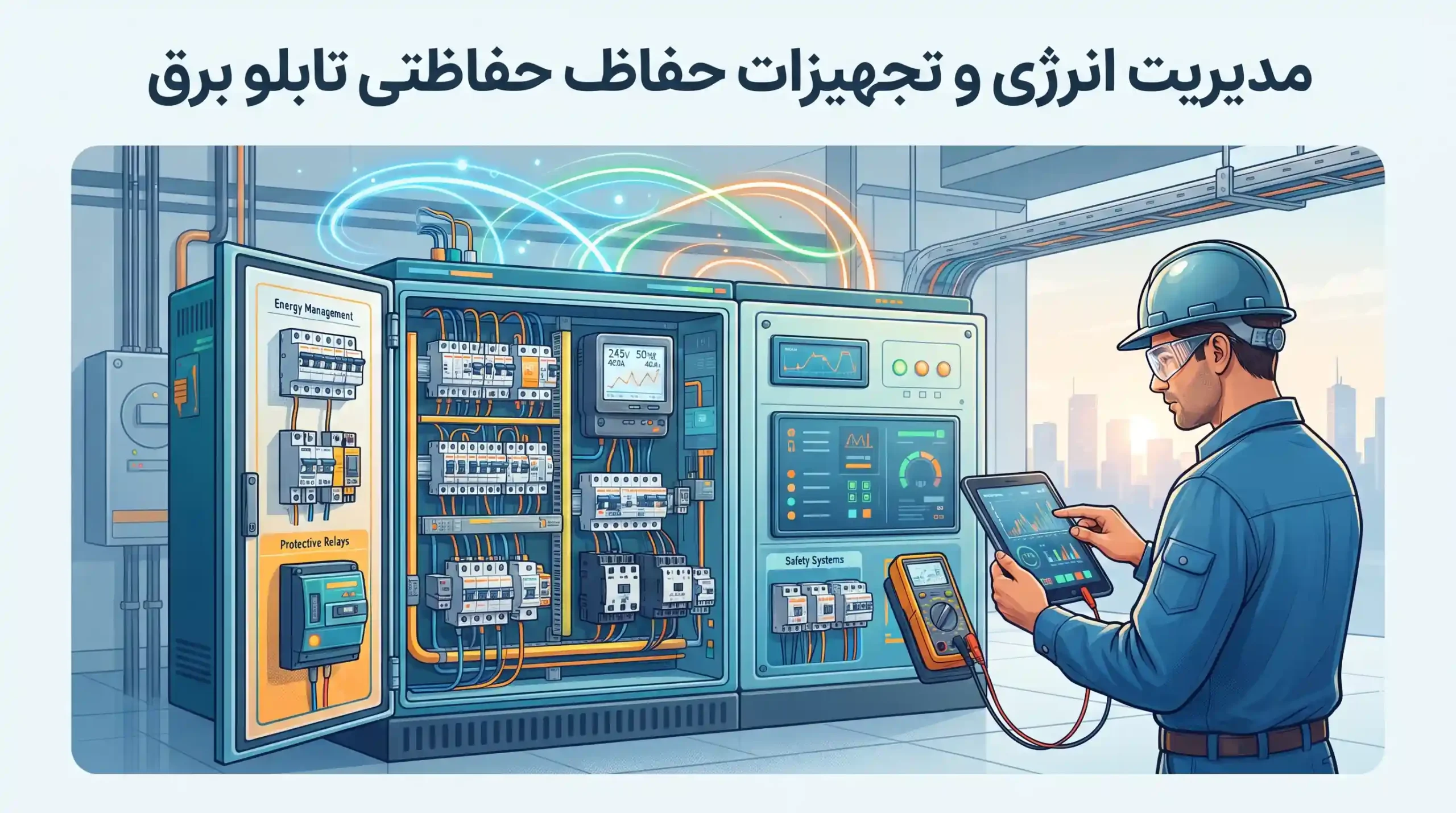 🔌 مدیریت انرژی و تجهیزات حفاظتی تابلو برق