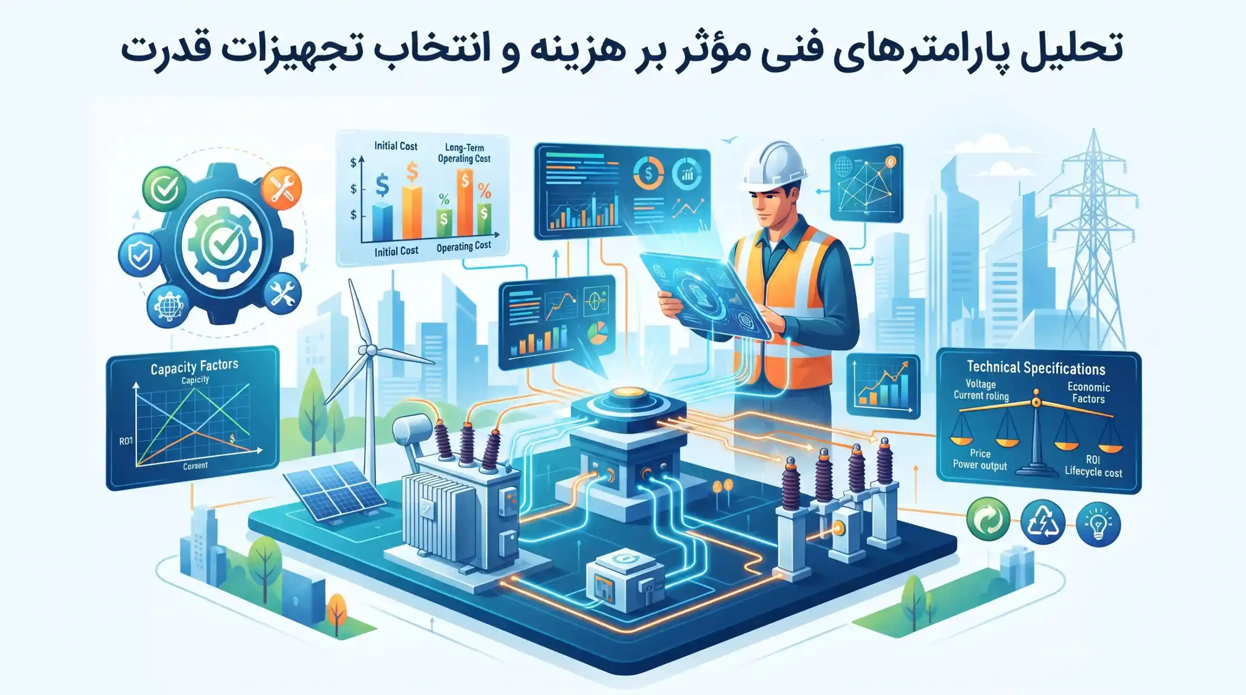 📊 تحلیل پارامترهای فنی مؤثر بر هزینه و انتخاب تجهیزات قدرت