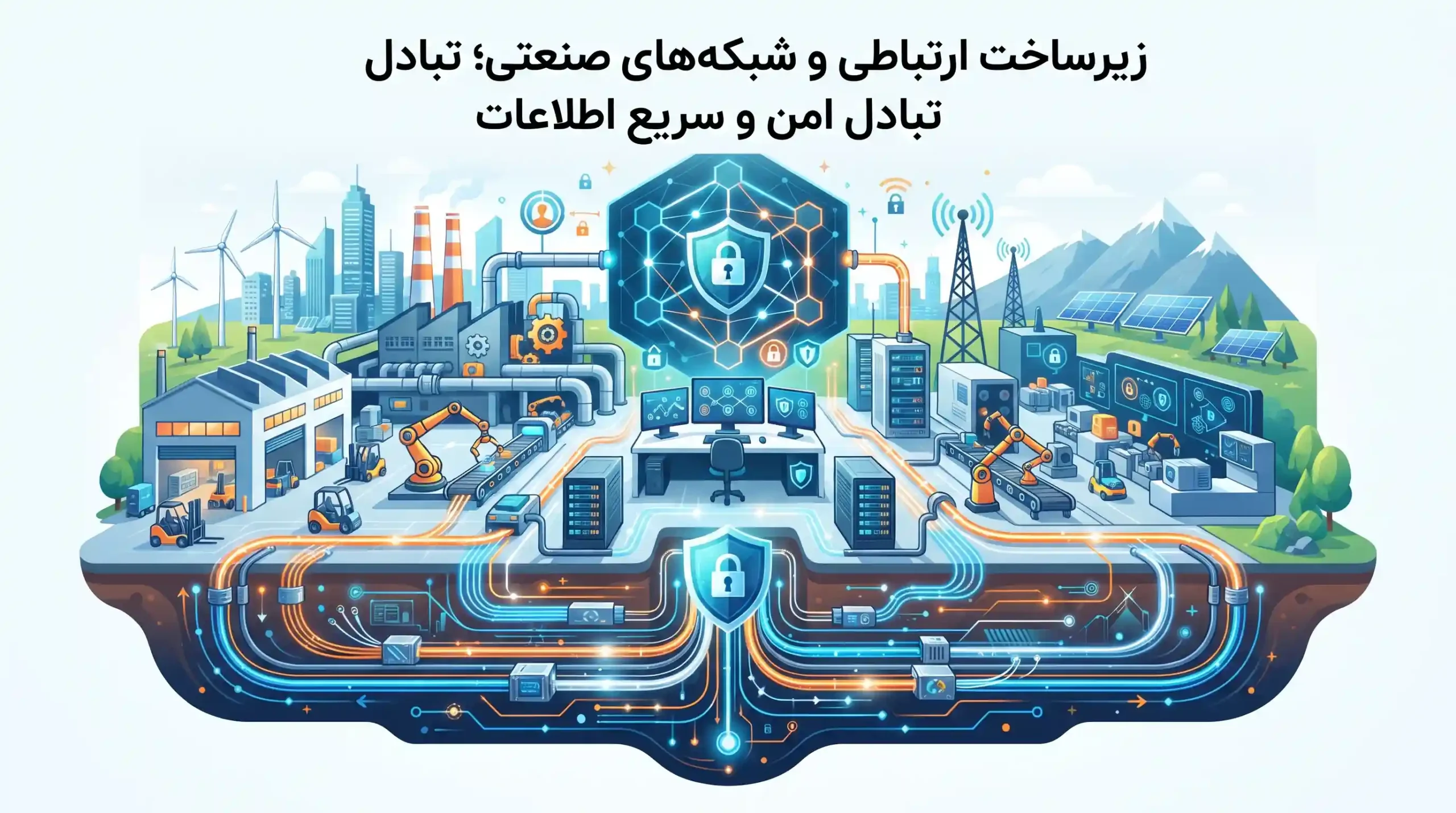 🌐 زیرساخت ارتباطی و شبکههای صنعتی؛ تبادل امن و سریع اطلاعات