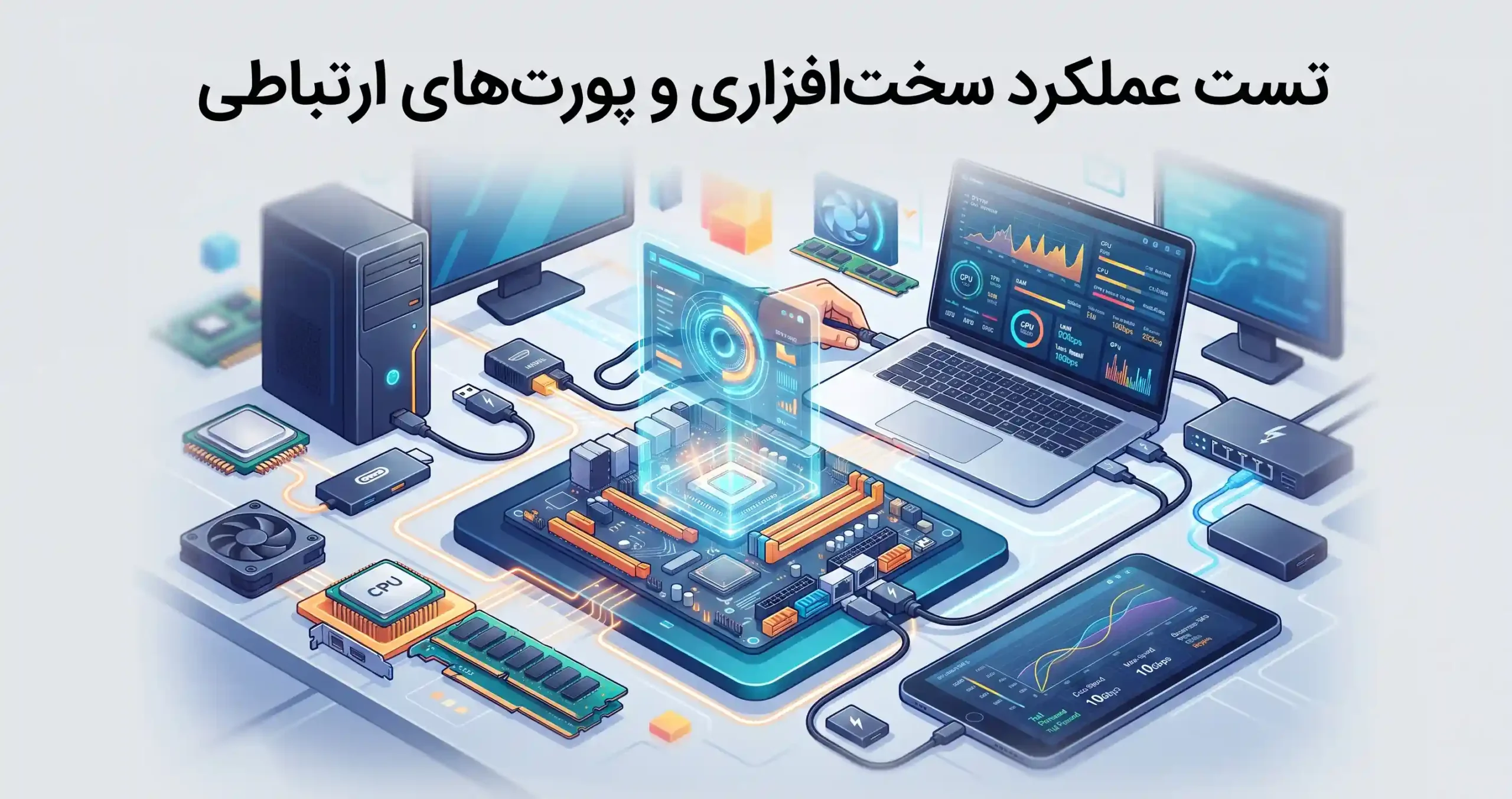 ⚙️ تست عملکرد سختافزاری و پورتهای ارتباطی
