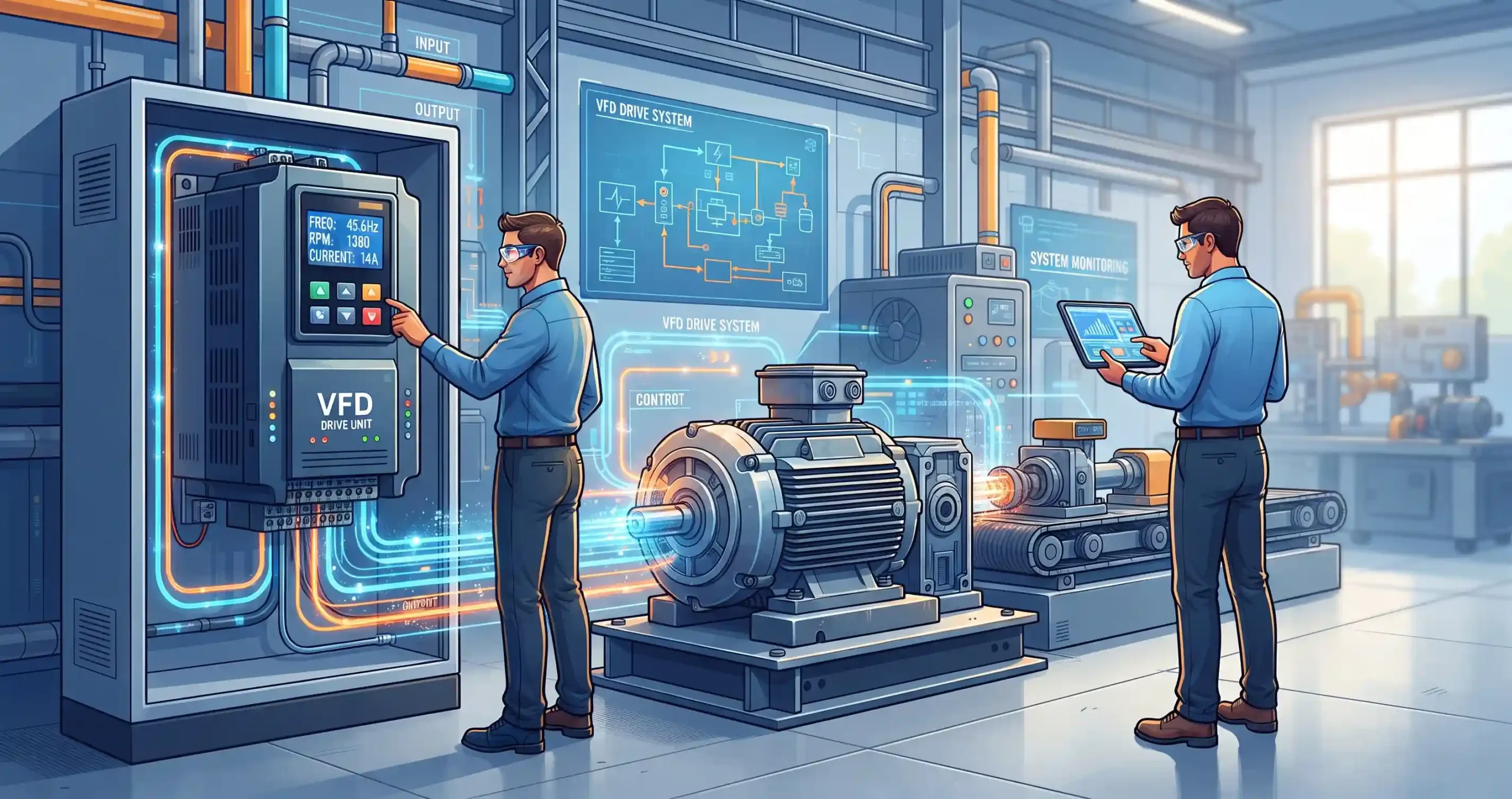 ⚙️ کنترل دور موتور با خانواده VFD و درایوهای صنعتی