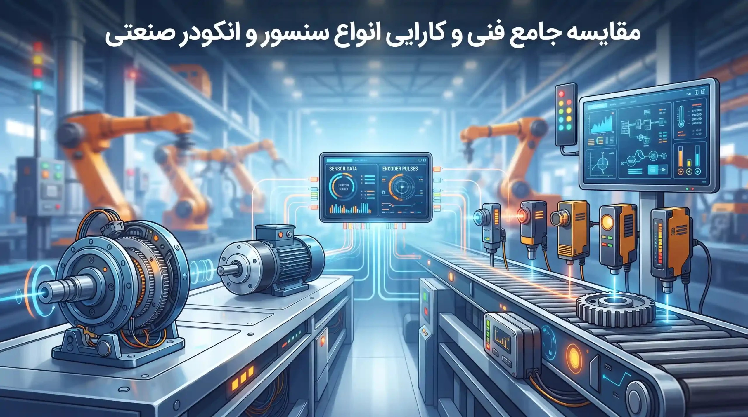 📊 مقایسه جامع فنی و کارایی انواع سنسور و انکودر صنعتی