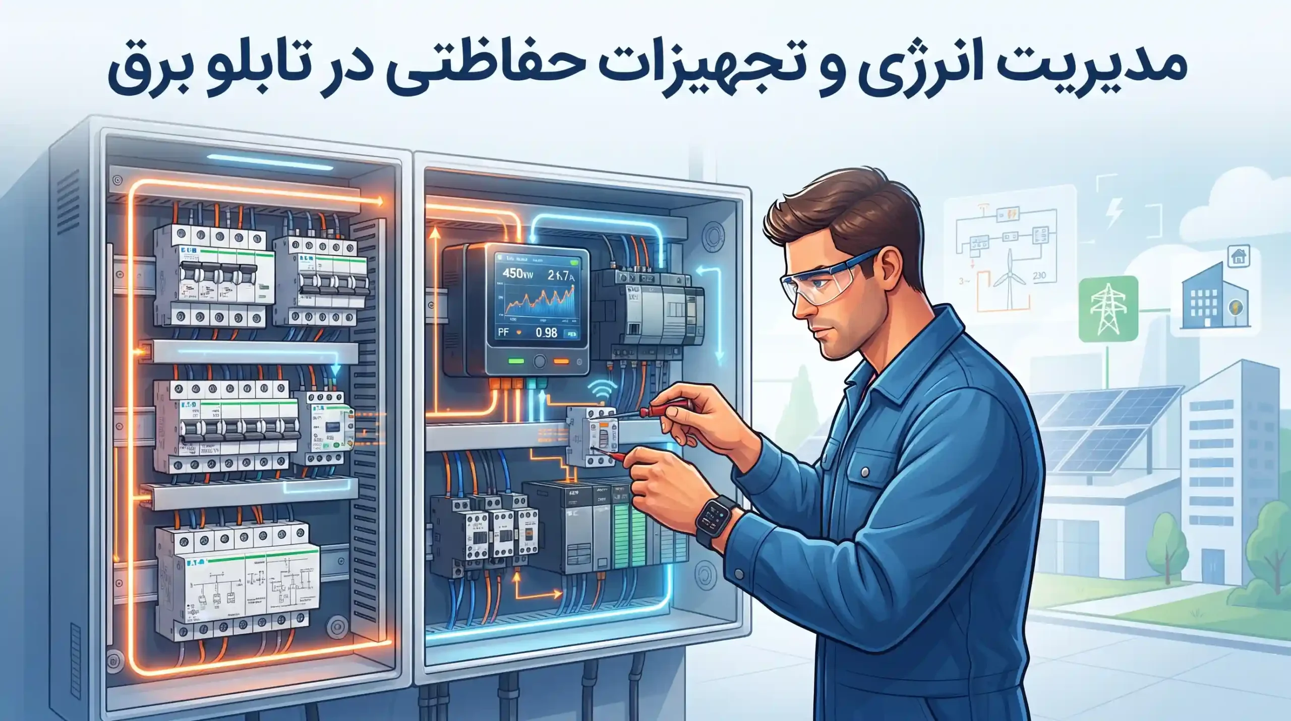 ⚡ مدیریت انرژی و تجهیزات حفاظتی در تابلو برق