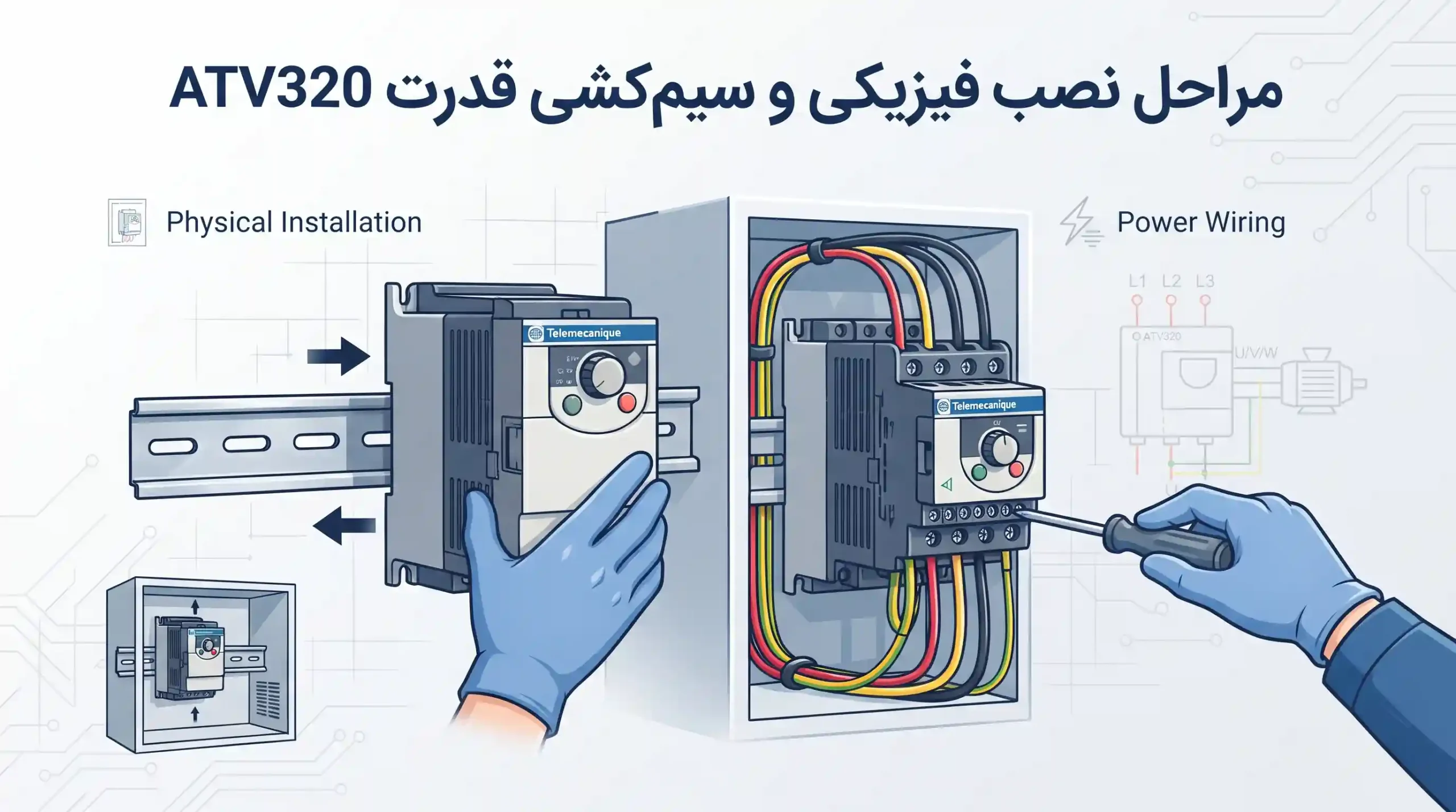 🛠️ مراحل نصب فیزیکی و سیمکشی قدرت ATV320