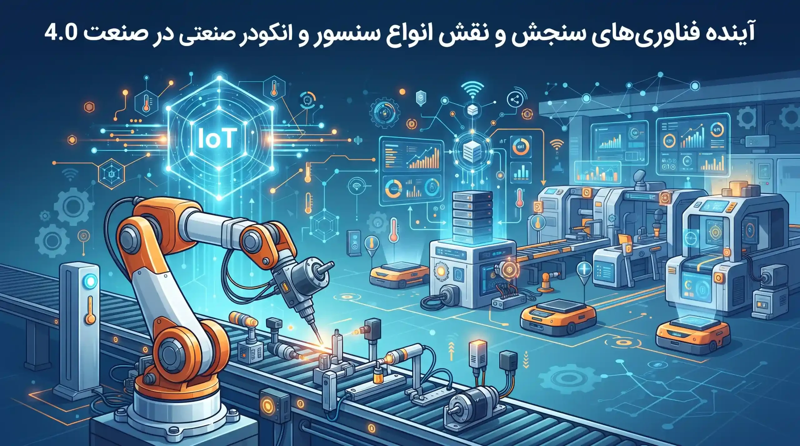 🚀 آینده فناوری‌های سنجش و نقش انواع سنسور و انکودر صنعتی در صنعت 4.0