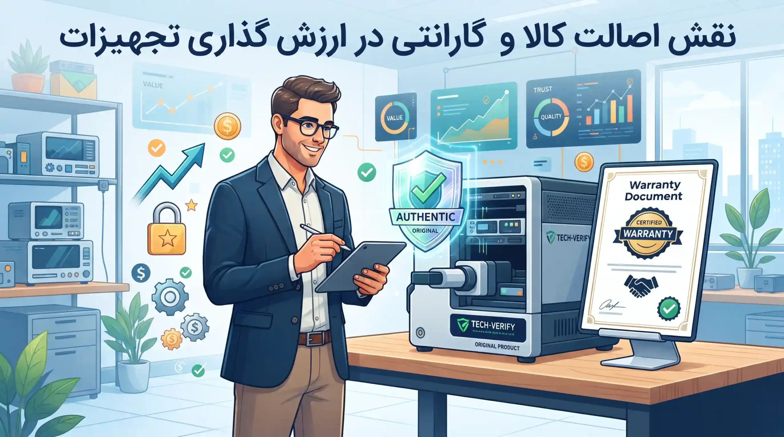 🔍 نقش اصالت کالا و گارانتی در ارزش‌گذاری تجهیزات